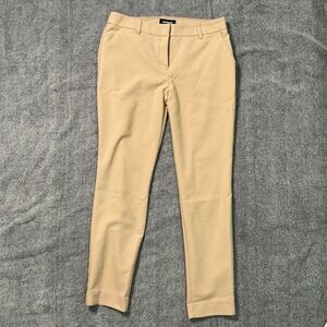 Express Columnist Skinny Pants Women 8R Tan Beige Mid Rise Stretch Dress Trouser